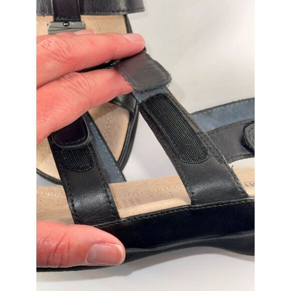 Diane Ferrari Supersoft Sandal Sitara Black Leather Comfort Flat Beaded Strap 8C - Picture 13 of 14